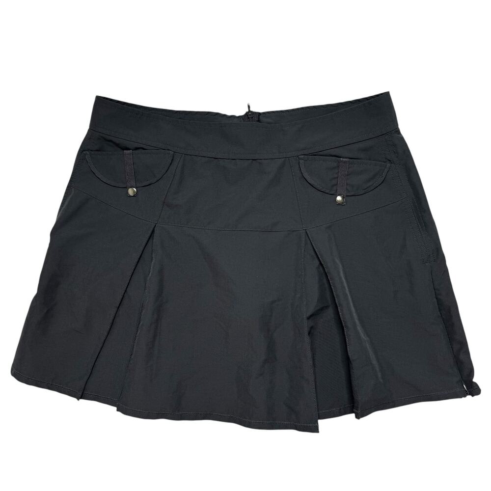 FREEDOM TRAIL Kyodan Charcoal Gray Tennis Golf Skort Size Large Zipper Pockets